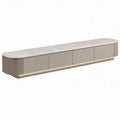 TV-meubel met 4 deuren, 220 x 40 x 45 cm, taupe met beige, wit en goudkleurig