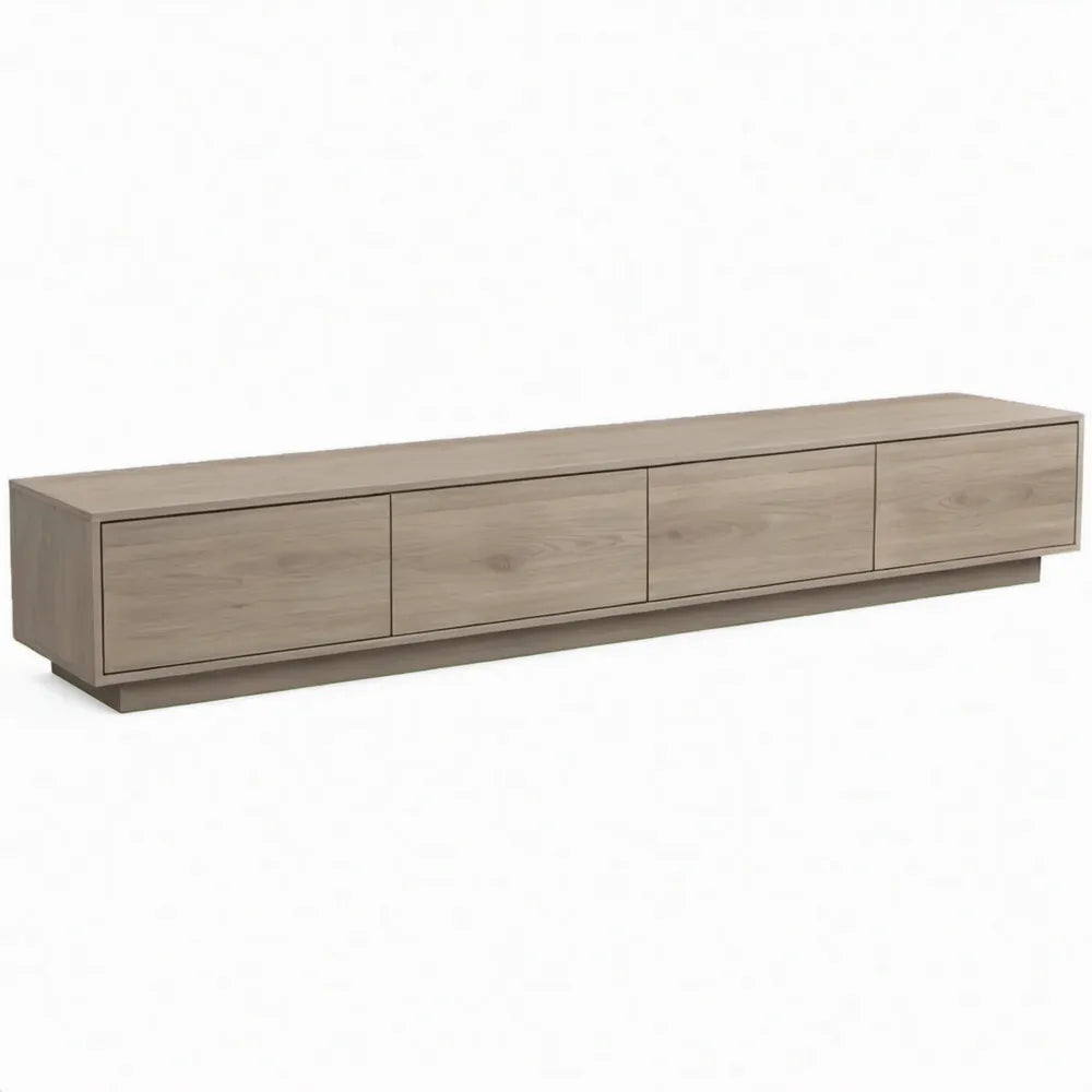TV-meubel met 4 deuren, 220 x 40 x 45 cm, licht eiken